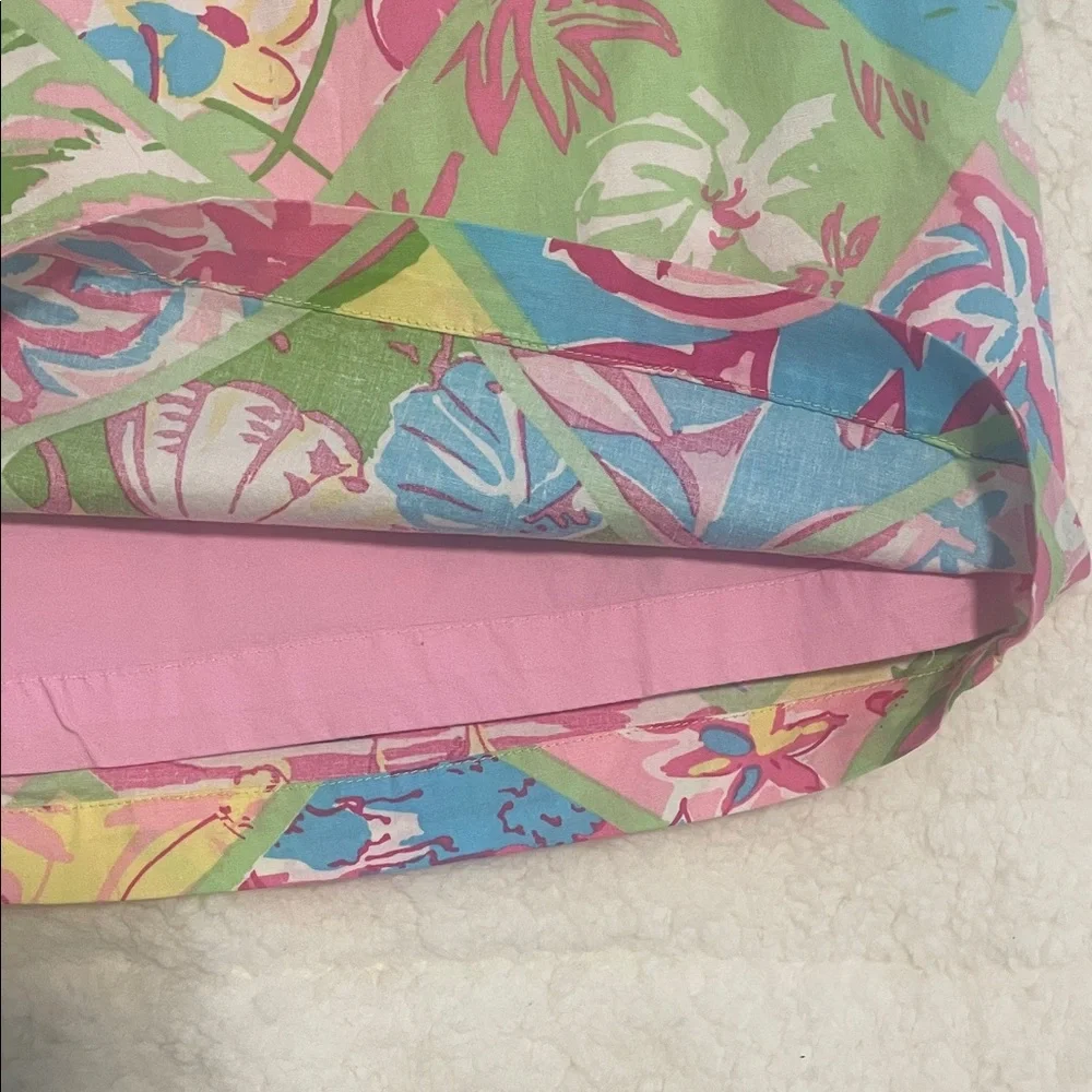 Tropical Print Skirt Pink Green Resort Vacation Summer Beach Outfit